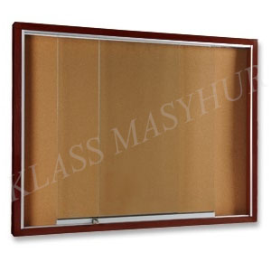 Sliding Glass Notice Board – Wooden Frame